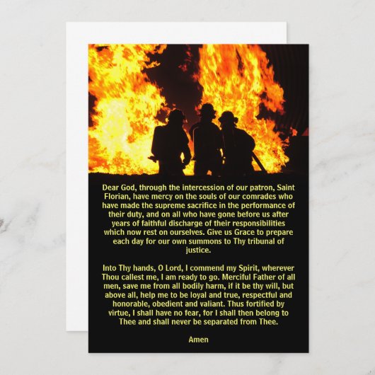 Feuerwehrgebet zur St. Florian Card (Vorne/Hinten)
