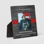 Feuerwehrgefechter - Feuerwehrmann im liebenden Ge Fotoplatte (Vorderseite)