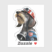 Feuerwehrhahn Dackel Hund Aufkleber (Blatt)