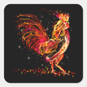 Feuerwehrhaken. cooles Design von blinkenden Tiere Quadratischer Aufkleber