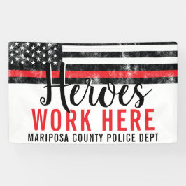 Feuerwehrhelden arbeiten hier Red Line America Fla Banner