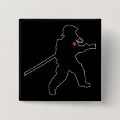 Feuerwehrhelden Silhouette zur Rettung des Feuers Button (Vorderseite)