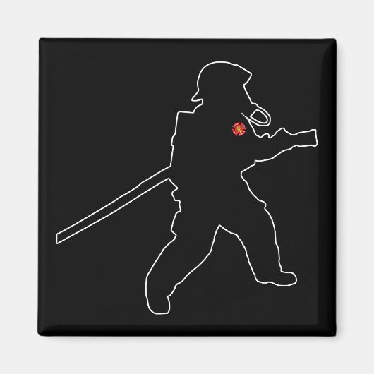 Feuerwehrhelden Silhouette zur Rettung des Feuers Magnet (Vorne)