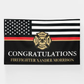 Feuerwehrhelfer Abschluss der Thin Red Line Fire A Banner (Horizontal)