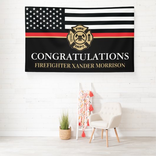 Feuerwehrhelfer Abschluss der Thin Red Line Fire A Banner (Insitu)