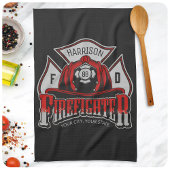 Feuerwehrhelm ADD NAME Fire Department Rescue Geschirrtuch
