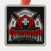 Feuerwehrhelm ADD NAME Fire Department Rescue Ornament Aus Metall (Vorne)