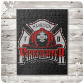 Feuerwehrhelm ADD NAME Fire Department Rescue Puzzle
