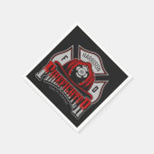 Feuerwehrhelm ADD NAME Fire Department Rescue Serviette (Ecke)