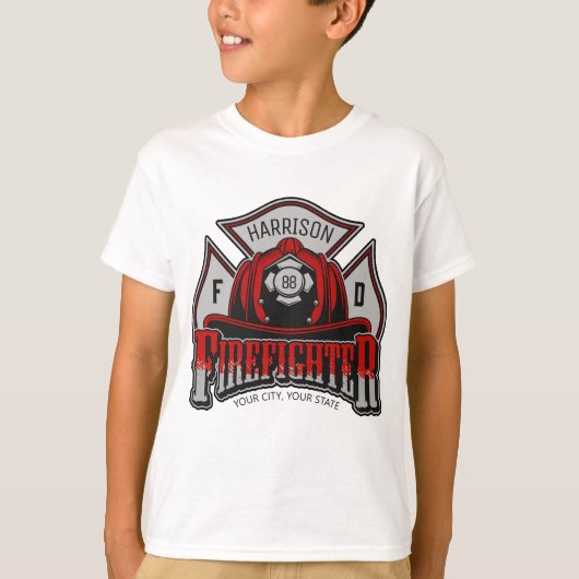 Feuerwehrhelm ADD NAME Fire Department Rescue T-Shirt (Vorderseite)