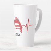 Feuerwehrhelm Heartbeat Personalisiert Milchtasse (Rechte Ecke)