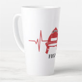 Feuerwehrhelm Heartbeat Personalisiert Milchtasse (Linke Ecke)