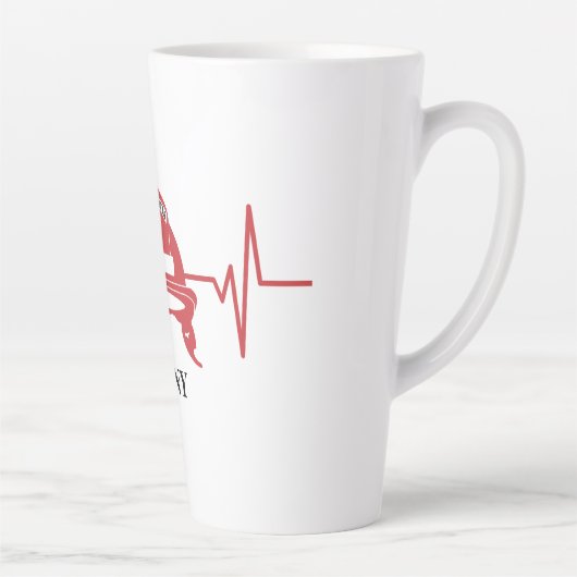 Feuerwehrhelm Heartbeat Personalisiert Milchtasse (Rechts)