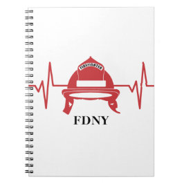 Feuerwehrhelm Heartbeat Personalisiert Notizblock