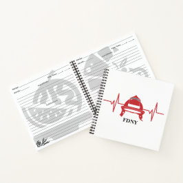 Feuerwehrhelm Herzschlag Personalisiertes Rezept Notizblock
