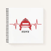 Feuerwehrhelm Herzschlag Personalisiertes Rezept Notizblock (Vorderseite)