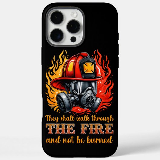 Feuerwehrhelm inmitten von Flammen Case-Mate iPhone Hülle (Rückseite)