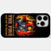 Feuerwehrhelm inmitten von Flammen Case-Mate iPhone Hülle (Rückseite (Horizontal))