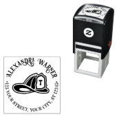 Feuerwehrhelm Name Rücksendeadresse Permastempel (Beispiel)