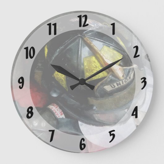 Feuerwehrhelm-Schließung Große Wanduhr (Vorderseite)