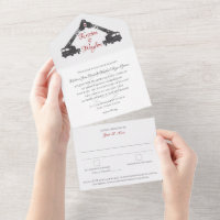 Feuerwehrhochzeit in einer Einladung
