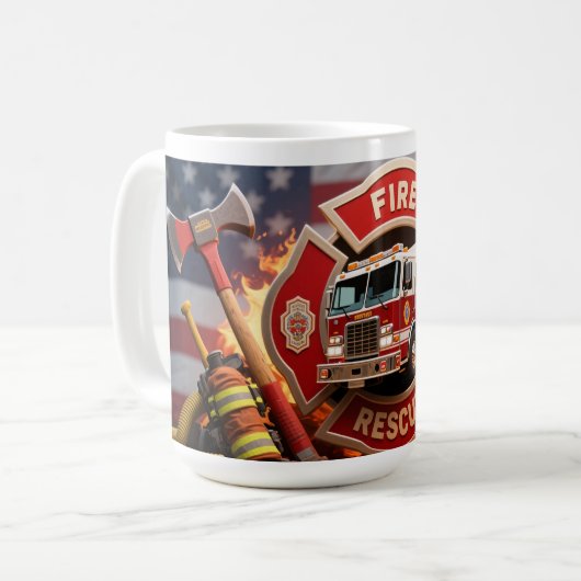 Feuerwehrhonorar: Amerikanische Rettungsarmee Kaffeetasse (Vorderseite Links)
