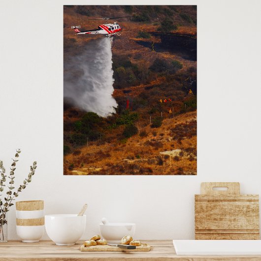 Feuerwehrhubschrauber Poster (Küche)
