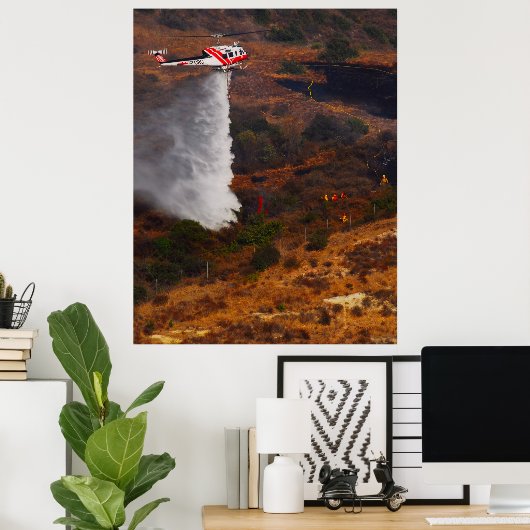 Feuerwehrhubschrauber Poster (Heimbüro)