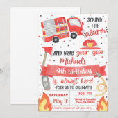 Feuerwehrjunge Geburtstagseinladung, Feuerwehrmann Einladung (Vorne/Hinten)