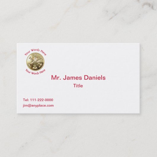 Feuerwehrkampfattalion Chief Gold Medallion Visitenkarte (Vorderseite)