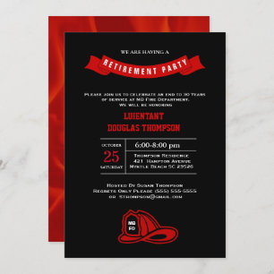 Feuerwehrkampffläche: Party für die Ruhestandsrege Einladung