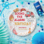 Feuerwehrkampfflugzeug Kind Geburtstagsschild Pappteller (Party)