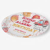 Feuerwehrkampfflugzeug Kind Geburtstagsschild Pappteller (Schrägansicht)