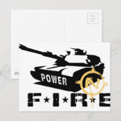 Feuerwehrkanone Power Postkarte (Vorne/Hinten)
