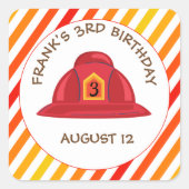 Feuerwehrkapitän Hat Helmet Geburtstagspartei Quadratischer Aufkleber (Vorderseite)