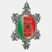 Feuerwehrkapitän Pewter Snowflake Ornament (Links)