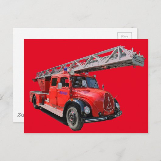 Feuerwehrkarte Postkarte (Vorne/Hinten)