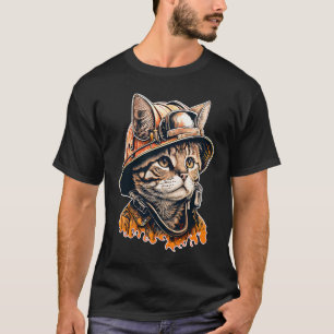 Feuerwehrkatze Feuerwehr Katzen Feuerwehr T-Shirt
