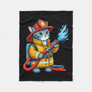 Feuerwehrkatze Feuerwehrkatze Tierkatze Fleecedecke