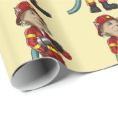 Feuerwehrkatze Geschenkpapier (Rolleneckpunkt)