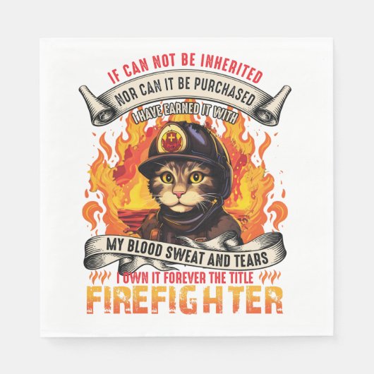 Feuerwehrkatze Serviette (Vorderseite)