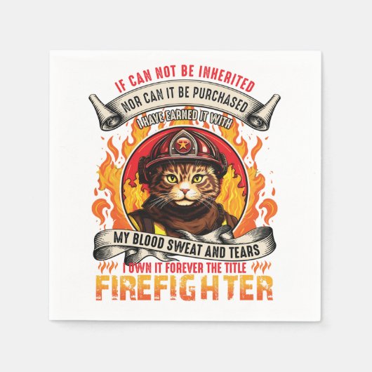 Feuerwehrkatze Serviette (Vorderseite)