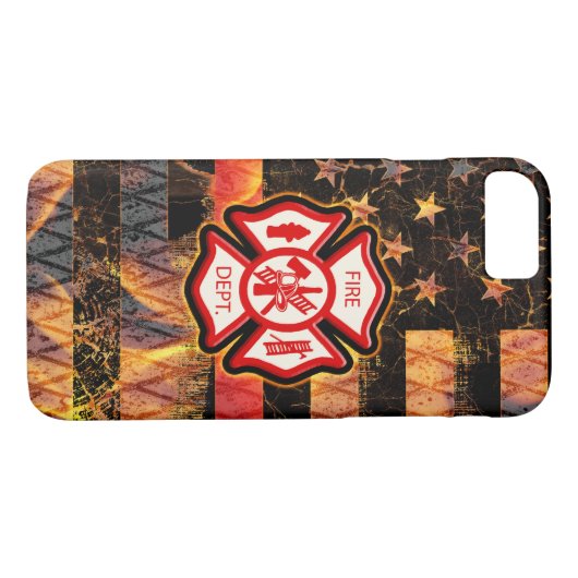 Feuerwehrkreuz und Flammen Case-Mate iPhone Hülle (Rückseite (Horizontal))