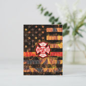 Feuerwehrkreuz und Flammen Dankeskarte (Stehend Vorderseite)