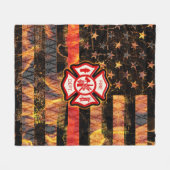 Feuerwehrkreuz und Flammen Fleecedecke (Vorderseite (Horizontal))