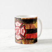 Feuerwehrkreuz und Flammen Kaffeetasse (VorderseiteRechts)