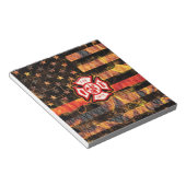 Feuerwehrkreuz und Flammen Notizblock (angewinkelt)