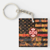 Feuerwehrkreuz und Flammen Schlüsselanhänger (Vorderseite)