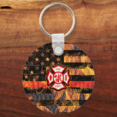 Feuerwehrkreuz und Flammen Schlüsselanhänger (Vorderseite)