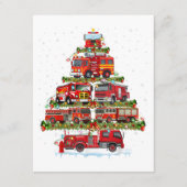 Feuerwehrleuchten Feuerwehrauto Weihnachten Begleitkarte (Vorderseite)